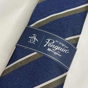 NEW! Original Penguin Blue Striped Men's Slim Tie